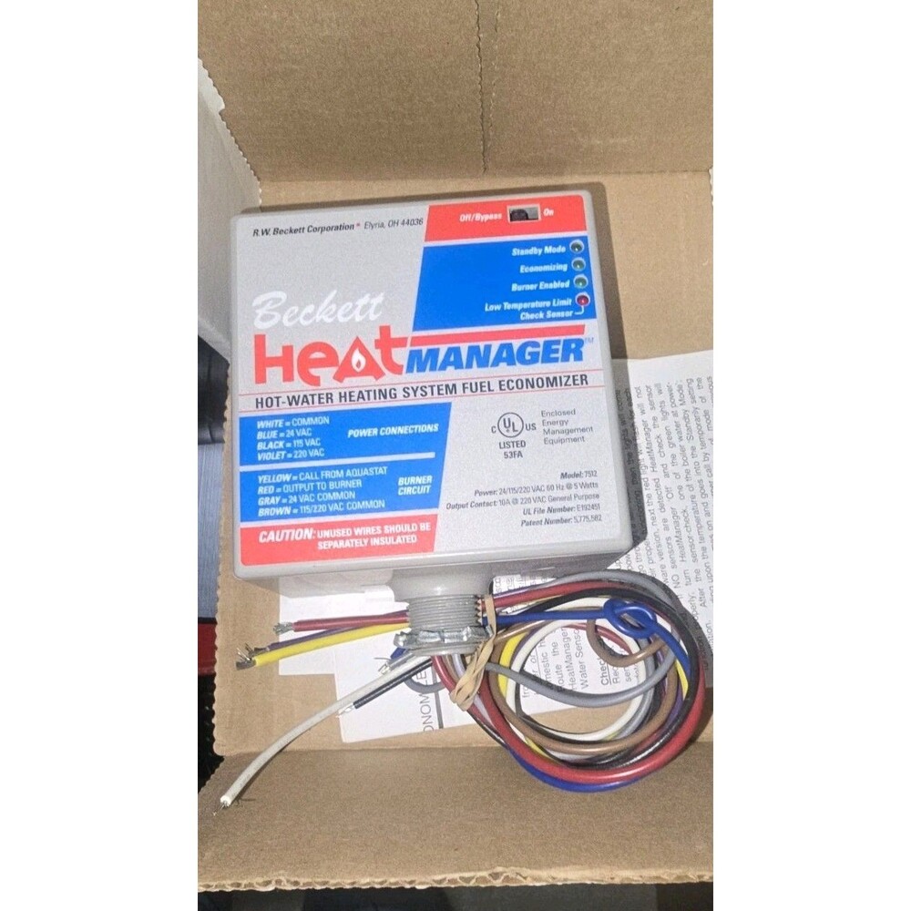 BECKETT HEAT MANAGER/HOT WATER HEATING SYSTEM ECONIMIZER 7512/ OUTDOOR RESET*NEW